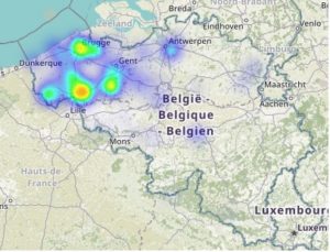 Observations frelon asiatique_2018_heatmap